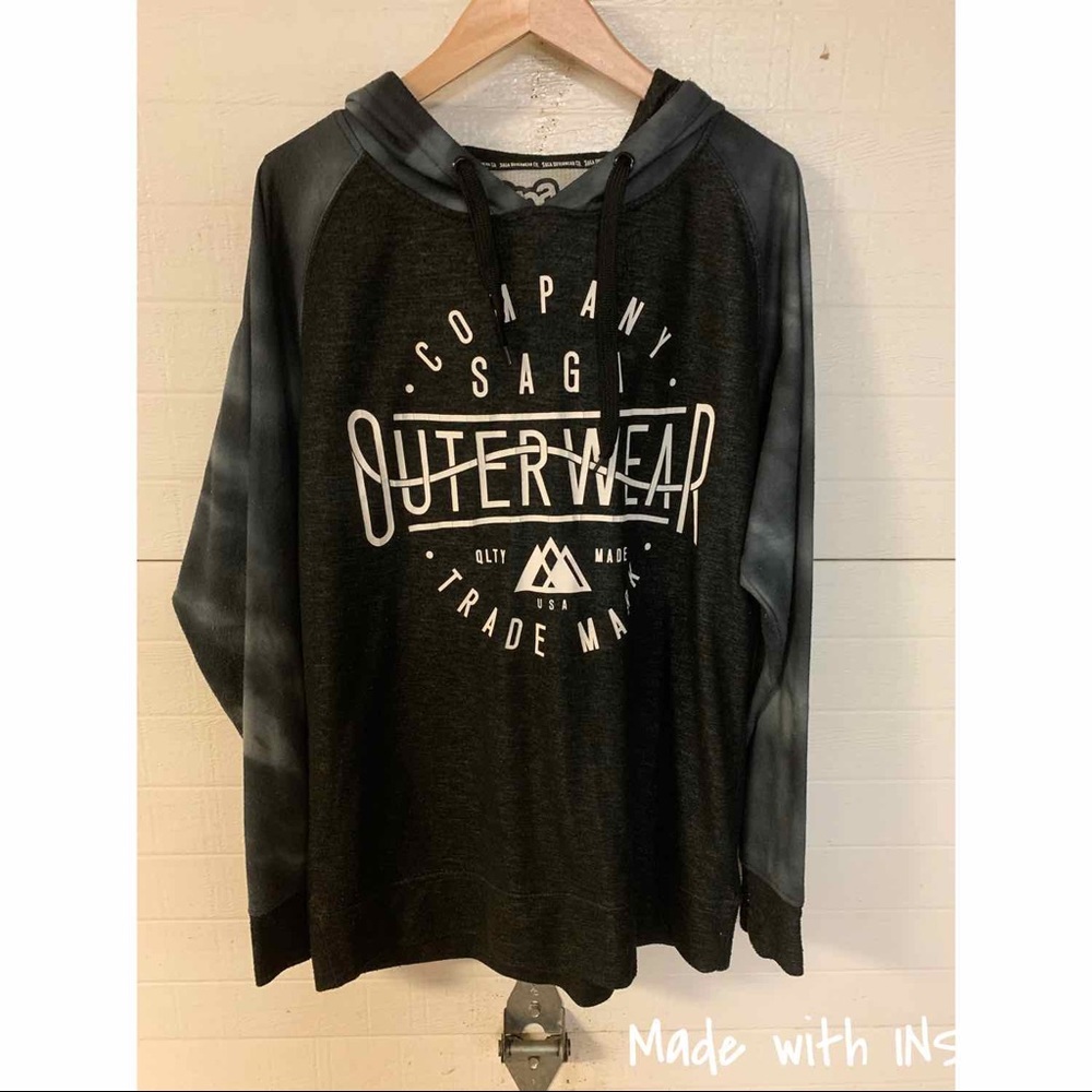 Saga Outerwear Mens Large Black Hoodie Ski